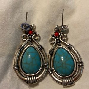 Produced by Novadab Turquoise earrings 10.00one piece. Wires are attached